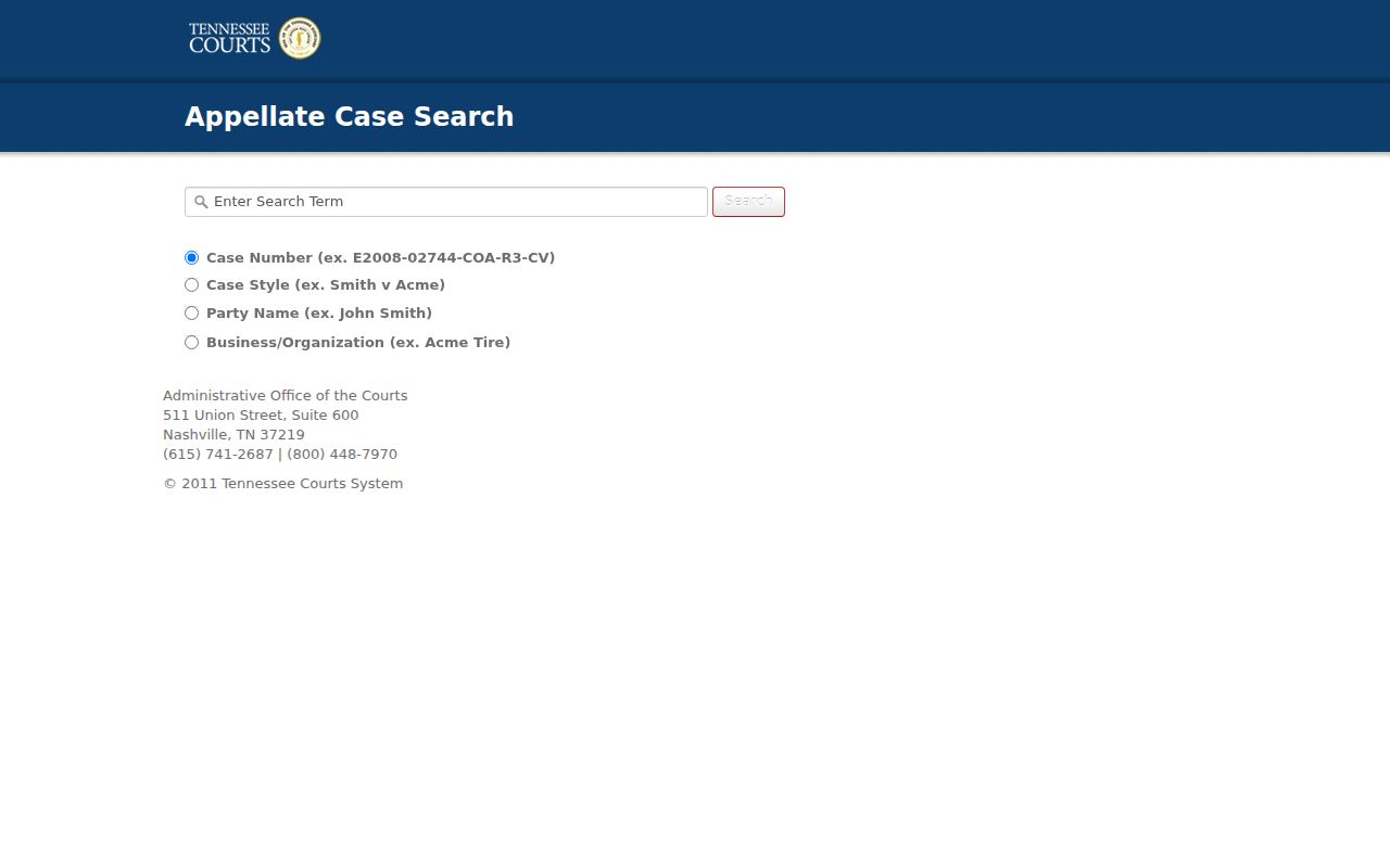 Williamson County resident lookup using Tennessee appellate case search options