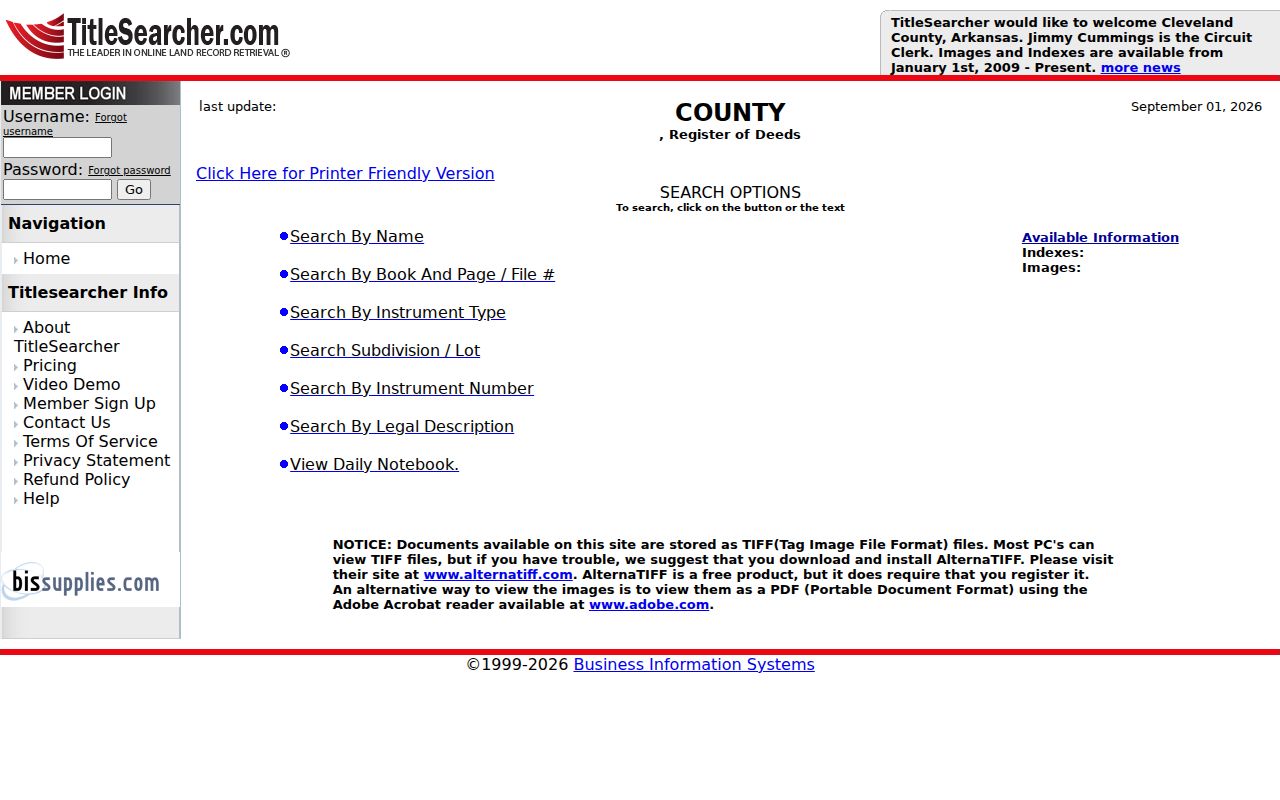 Williamson County previous residents research through the TitleSearcher grantor-grantee search